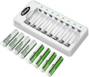 Granicell Rechargeable AA Batteries 8-Pack with Charger for $10 + free shipping w/ Prime