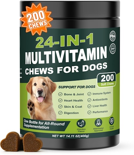 24-in-1 Dog Multivitamin Chews 200-Ct. for $10 + free shipping w/ Prime