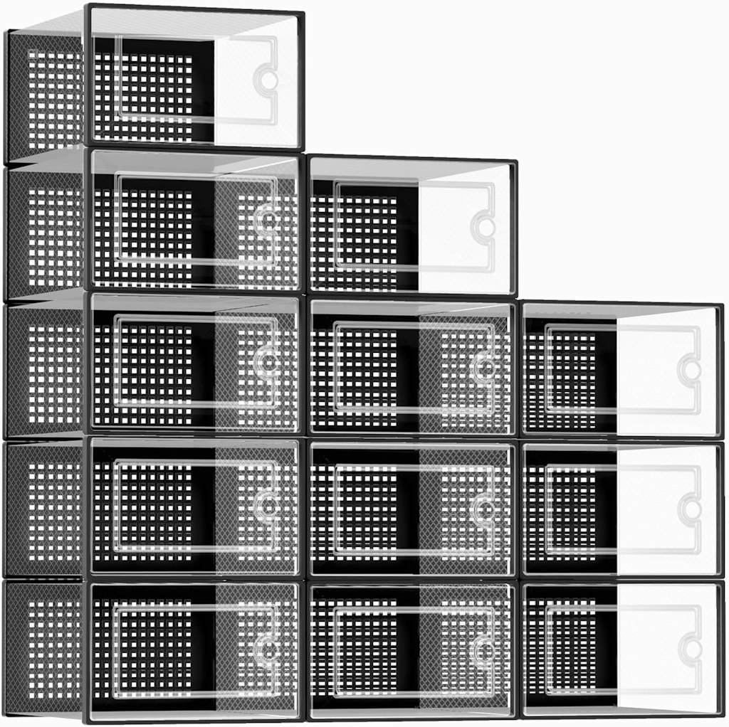 Kuject Stackable Shoe Storage Box 12-Pack: $25.59