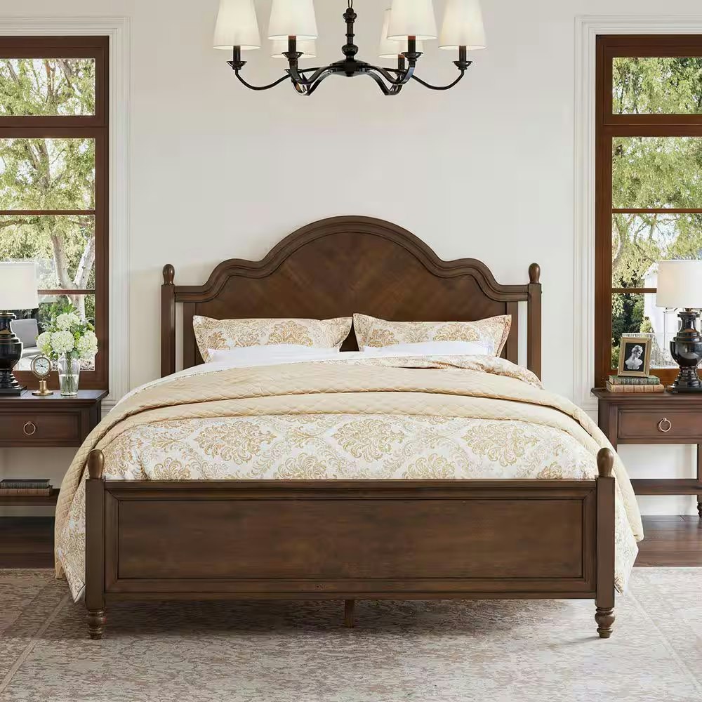 OrangeOne Aubel Mid-Century Solid Wood Queen Platform Bed: $382