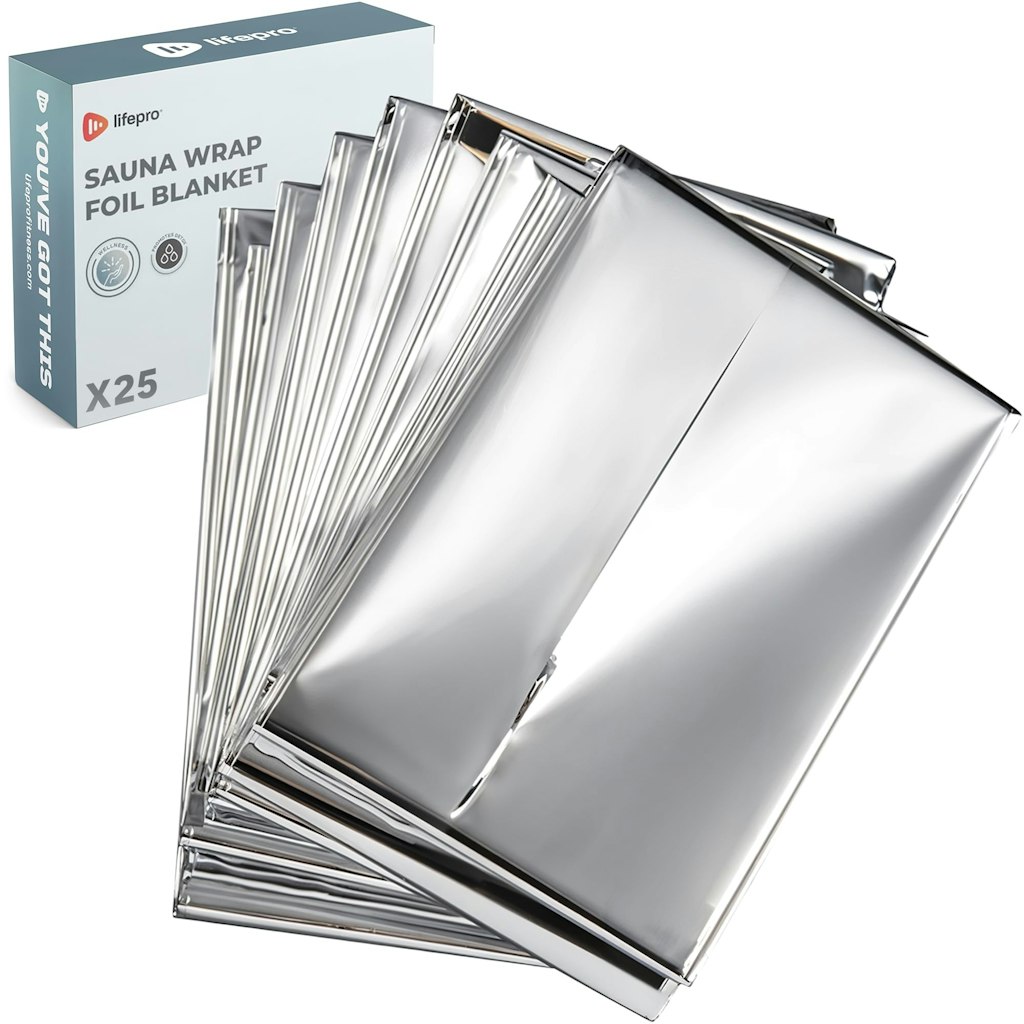 LifePro 63" x 82.5" Sauna Wrap Foil Blanket 25-Pack: $14
