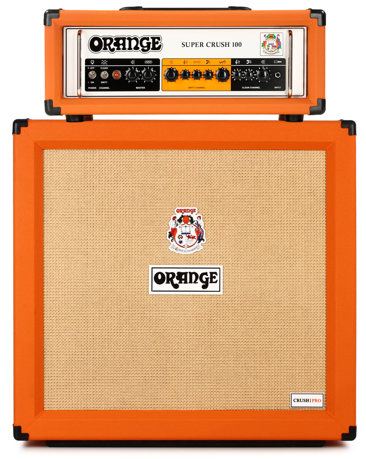 Orange Super Crush 100 100-Watt Head w/ 240-Watt 4x12 Cabinet: $1,299