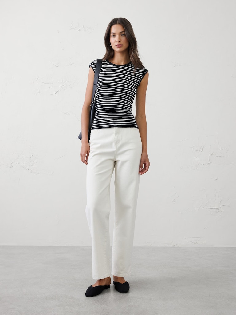 Ribbed Cap-Sleeve T-Shirt: $17.50 Ribbed Cap-Sleeve T-Shirt: $17.50