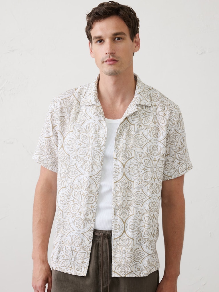 Standard-Fit Coastal Resort Shirt: $40 Standard-Fit Coastal Resort Shirt: $40