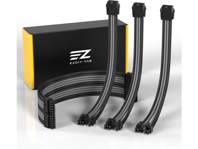 EZDIY-FAB 30cm Sleeved PSU Extension Cable Kit: $45.39 EZDIY-FAB 30cm Sleeved PSU Extension Cable Kit: $45.39
