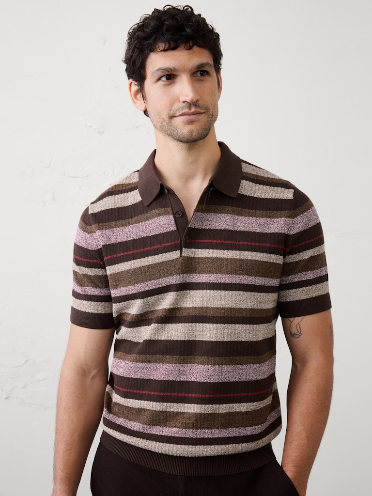 Textured Striped Sweater Polo: $37.50 Textured Striped Sweater Polo: $37.50