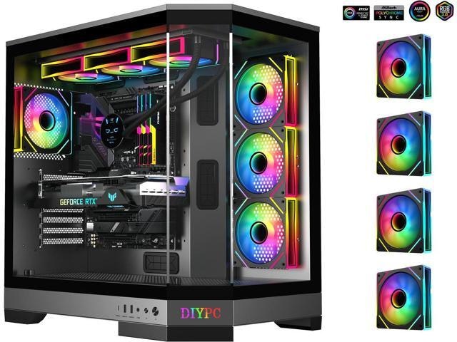 DIYPC Vanguard-F1-BK ATX Computer Case: $107.99