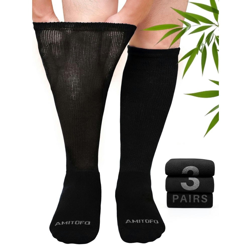 Amitofo Bamboo Viscose Diabetic Socks 3-Pair Pack: $14.99