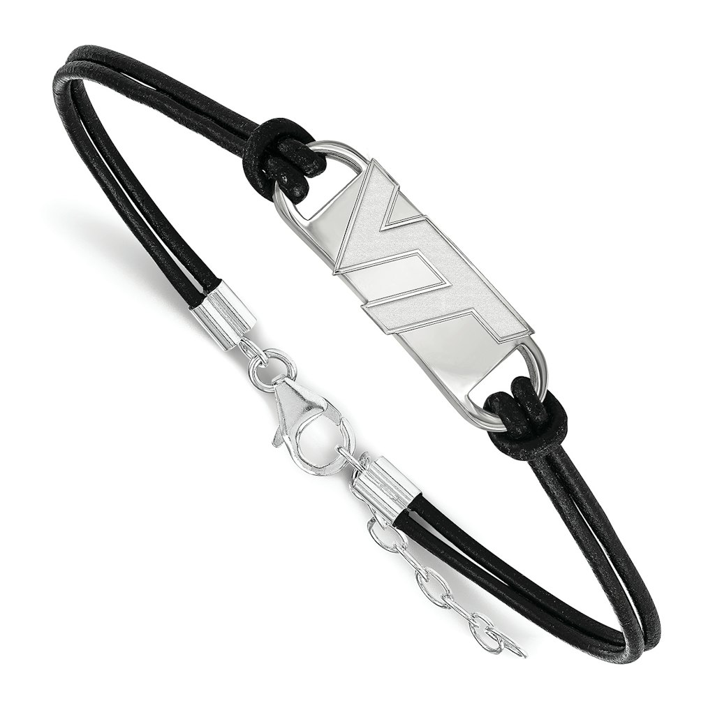 Virginia Tech Hokies Sterling Silver Leather Bracelet: $159.99