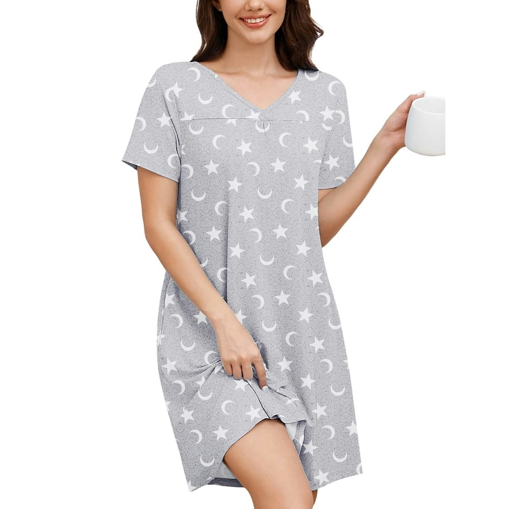 Chiclily Women's V-Neck Nightgown: $14.88