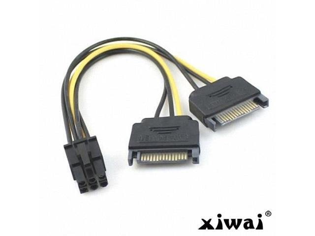 Xiwai Dual SATA 15-Pin to 6-Pin PCI-e Power Cable 15cm: $7.99