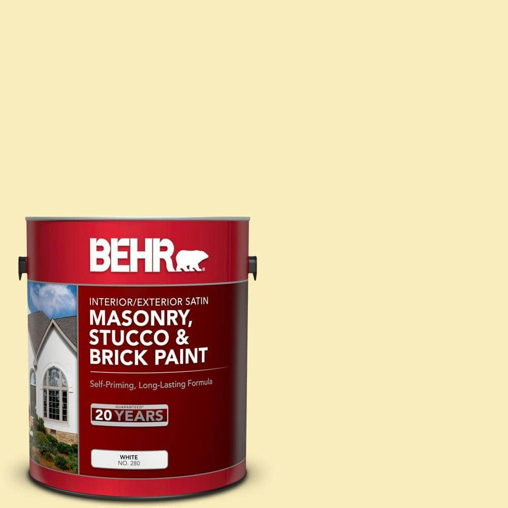 Soft Buttercup Satin Masonry, Stucco and Brick Paint 1-Gallon: $33.98
