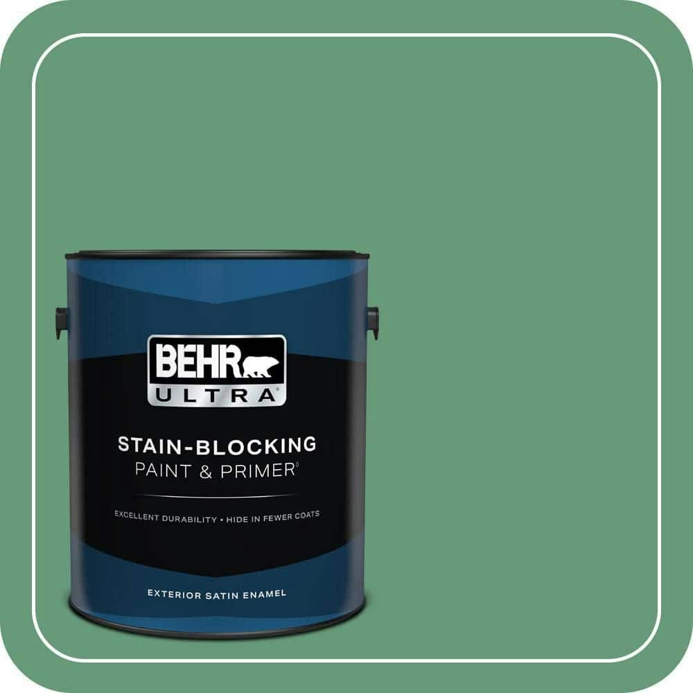 Behr Premium Plus 1-Gallon Herbal Satin Exterior Paint and Primer: $59.98