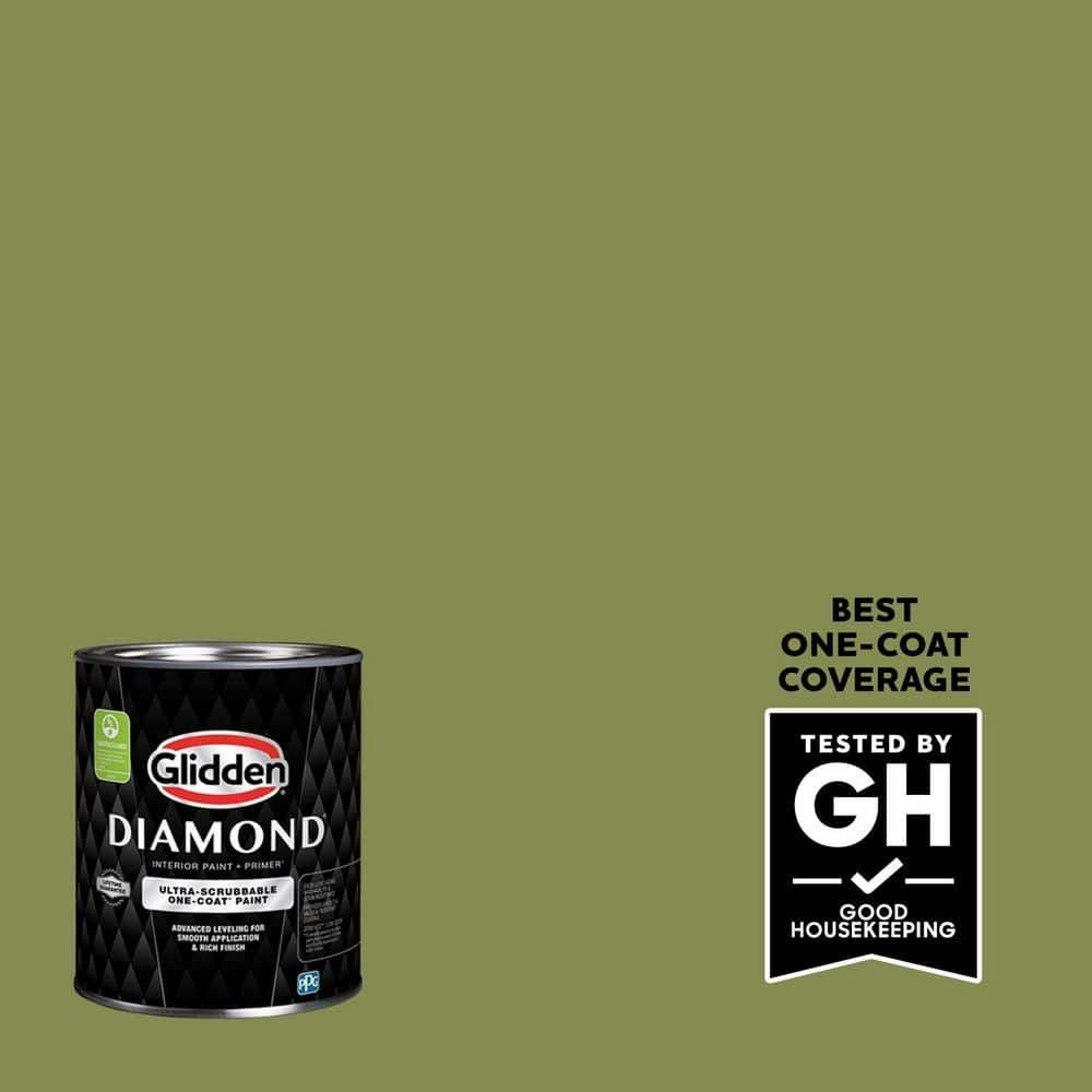 PPG Glade Green Satin Interior Paint with Primer 1-Quart: $19.98