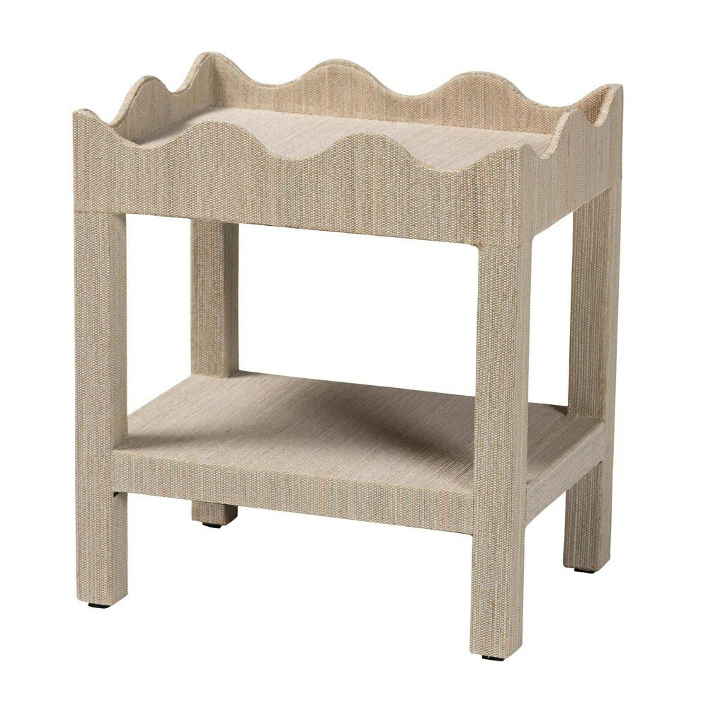 Bali & Pari Sebastian Scalloped Grasscloth End Table: $139.99 Bali & Pari Sebastian Scalloped Grasscloth End Table: $139.99