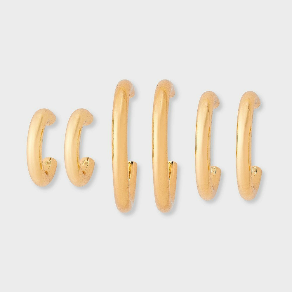 Wild Fable Gold Graduated Hoop Earring Set: $10