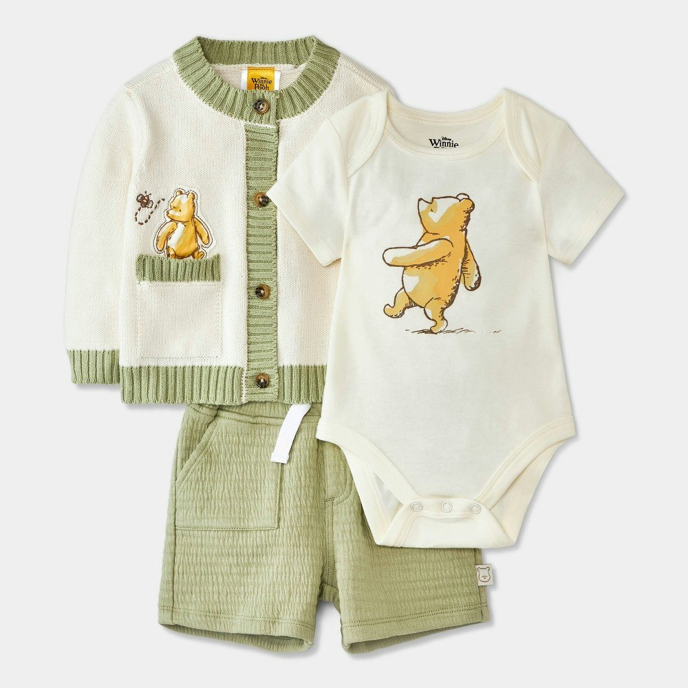 Baby Boys' Disney Winnie the Pooh 3-Piece Bodysuit, Cardigan, and Shorts Set: $24 Baby Boys' Disney Winnie the Pooh 3-Piece Bodysuit, Cardigan, and Shorts Set: $24