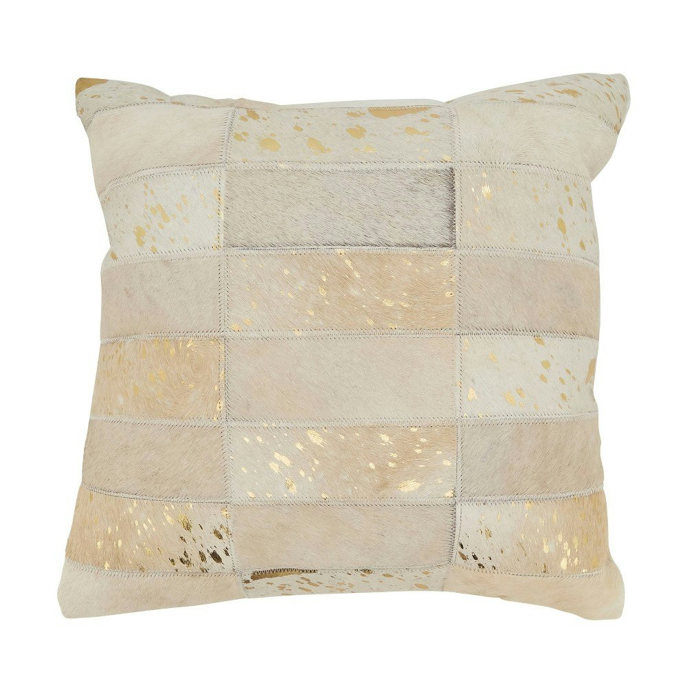 16"x16" Square Hair on Leather Throw Pillow Cover: $43.99