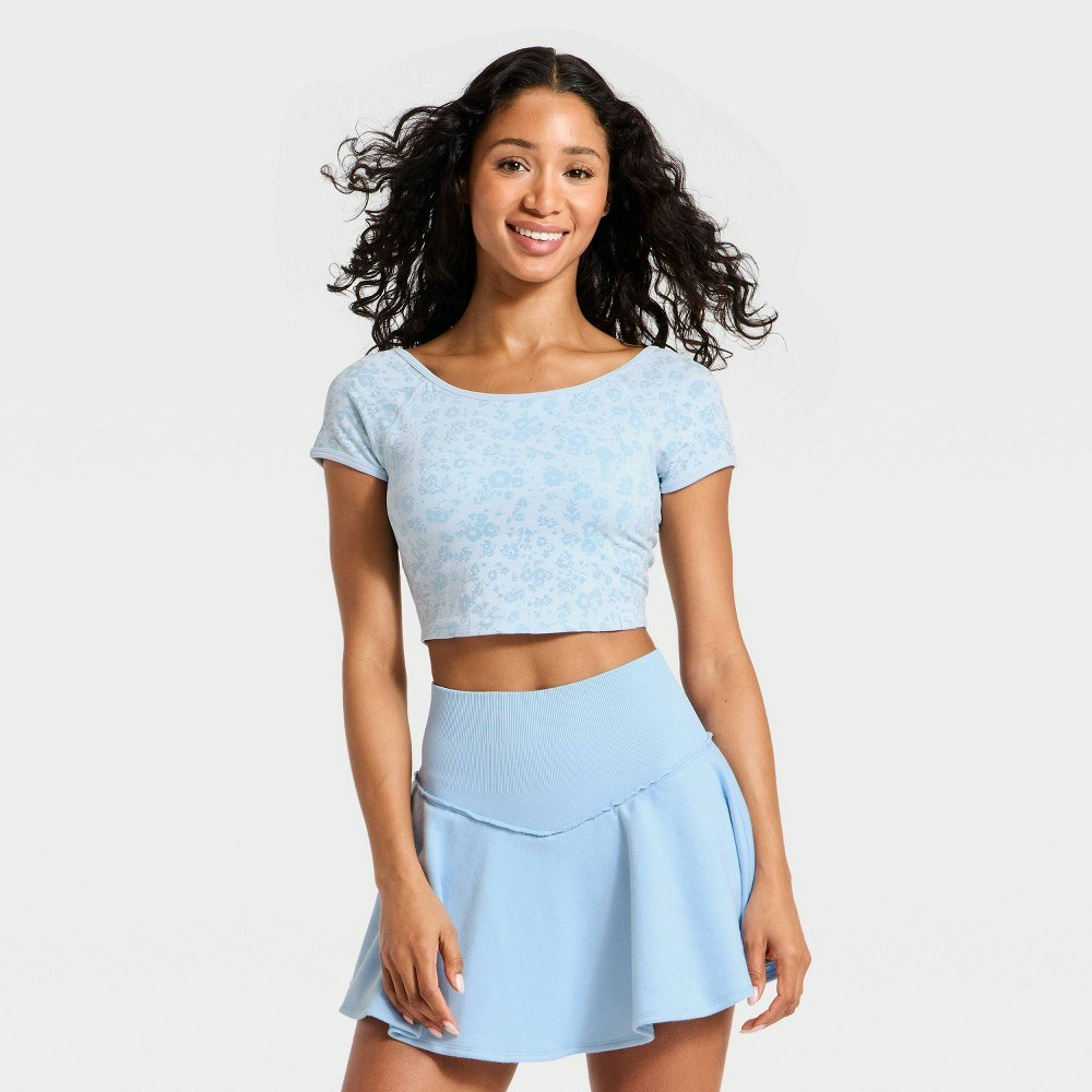 JoyLab Women's Seamless Cropped Short Sleeve Support Top: $18.75