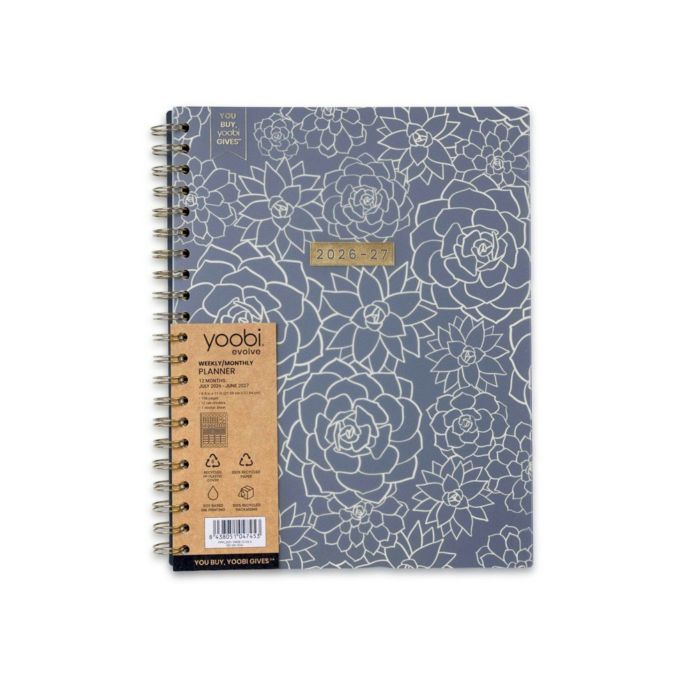 Yoobi Evolve 8.5" x 11" 2026-2027 Monthly and Weekly Planner: $11.99