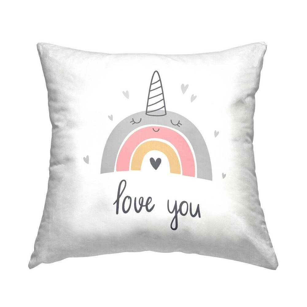 Stupell Industries 18"x18" Unicorn Rainbow Throw Pillow: $50.99