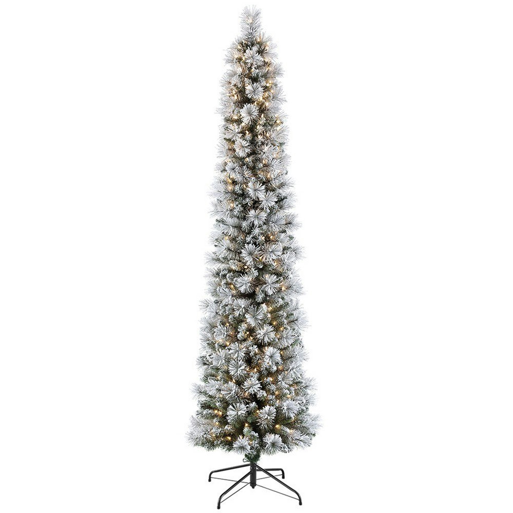 7.5-Foot Pre-lit Slim Flocked Portland Pine Christmas Tree: $159.99 7.5-Foot Pre-lit Slim Flocked Portland Pine Christmas Tree: $159.99