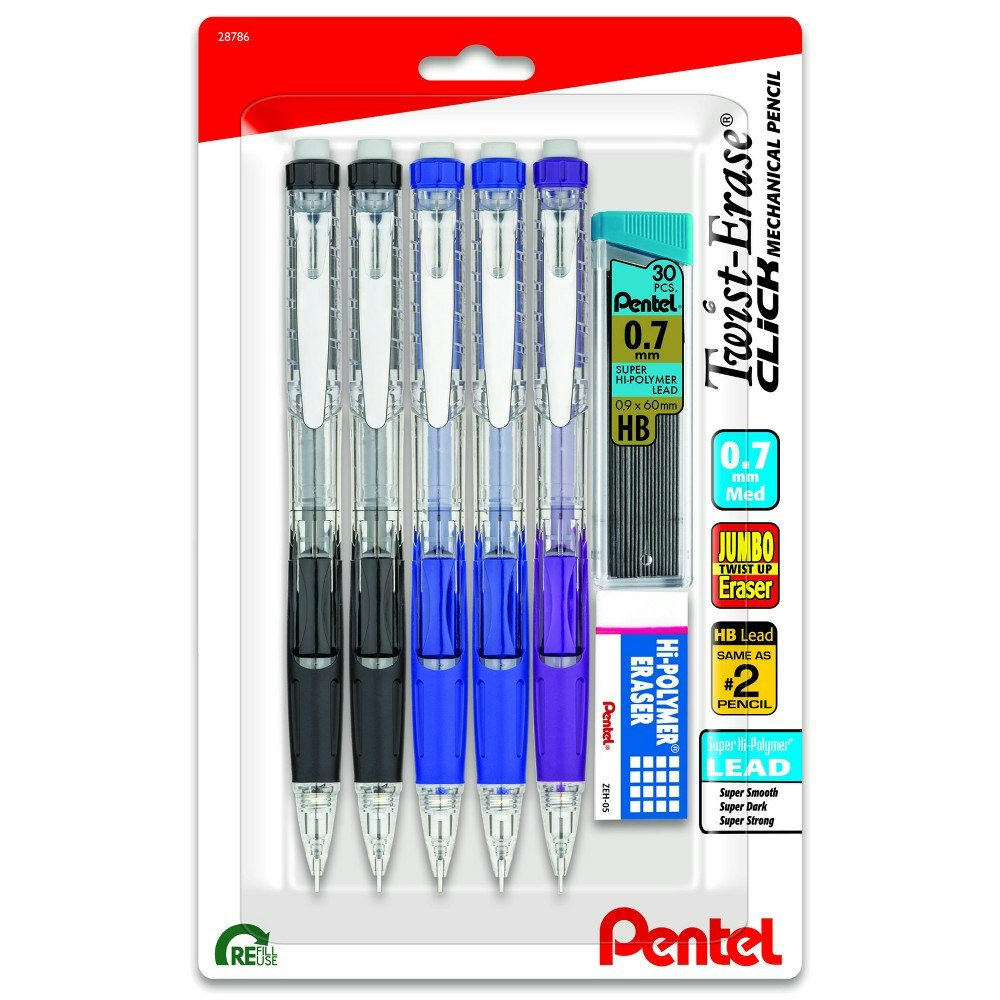 Pentel Twist-Erase Click 0.7mm Mechanical Pencil 5-Pack: $9.99 Pentel Twist-Erase Click 0.7mm Mechanical Pencil 5-Pack: $9.99
