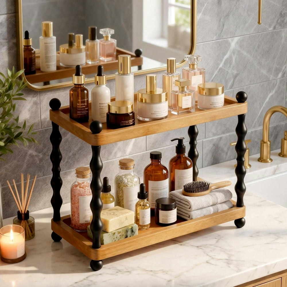 2-Tier Bathroom Counter Organizer: $19.99 2-Tier Bathroom Counter Organizer: $19.99