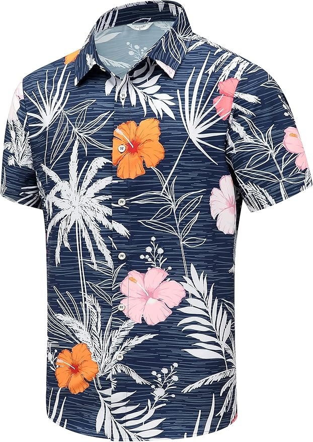 Shelucki Men's Hawaiian Short Sleeve Button Down Shirt: $7.99