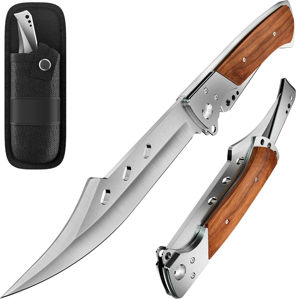 Grand Way Rosewood Handle Folding Knife: $14