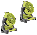 RYOBI ONE+ 18V Cordless 7.5" Bucket Top Misting Fan 2-Pack (Tools Only) for $89 + free shipping