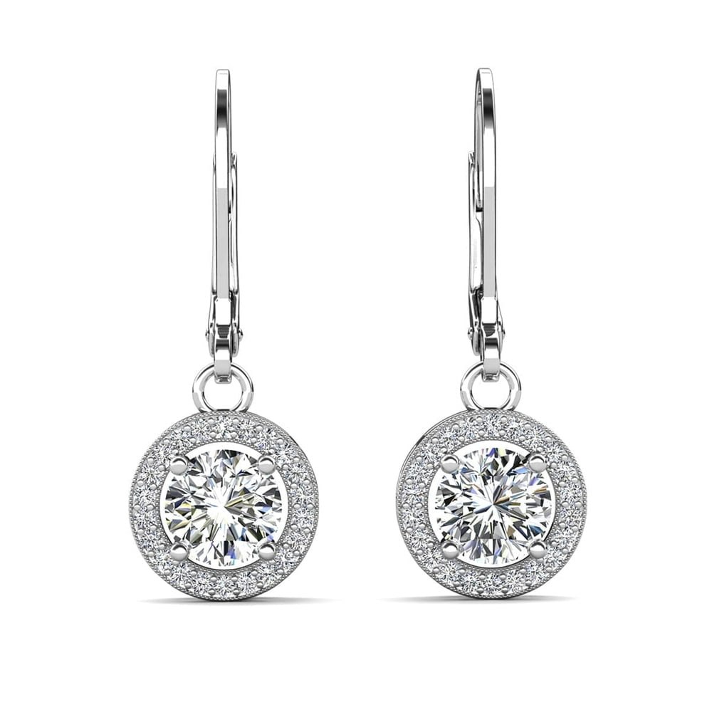 Cate & Chloe Juliana 18k White Gold Plated Halo Drop Earrings: $16.99 Cate & Chloe Juliana 18k White Gold Plated Halo Drop Earrings: $16.99