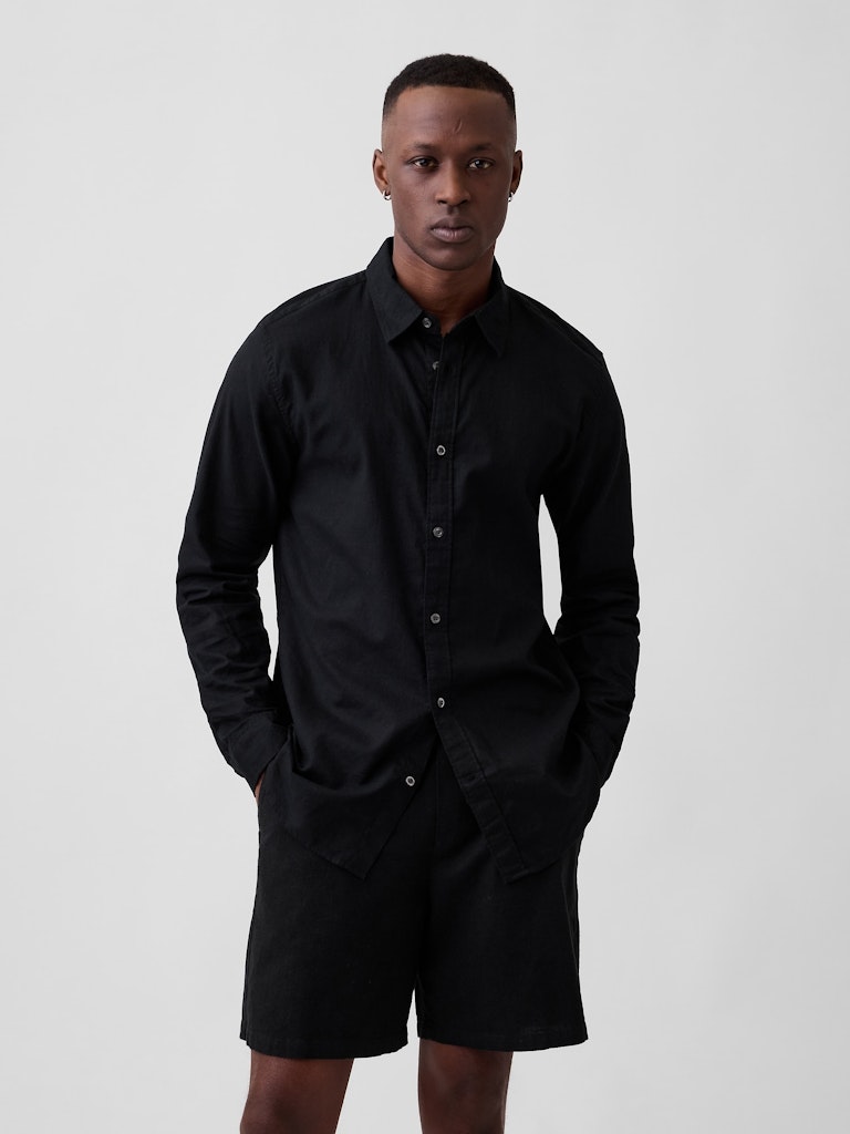 Linen-Blend Standard Fit Shirt: $23.99 Linen-Blend Standard Fit Shirt: $23.99