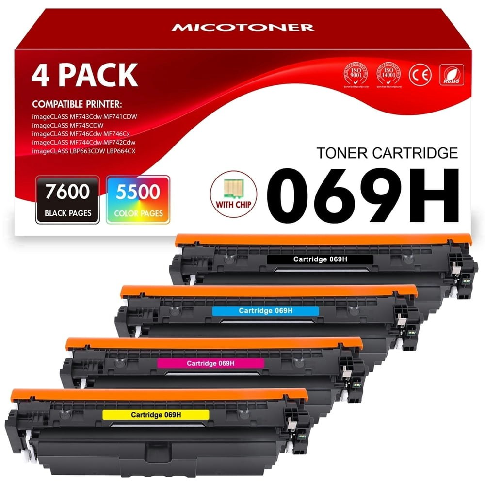 Canon 069H Toner Cartridge 4-Pack: $67.58 Canon 069H Toner Cartridge 4-Pack: $67.58