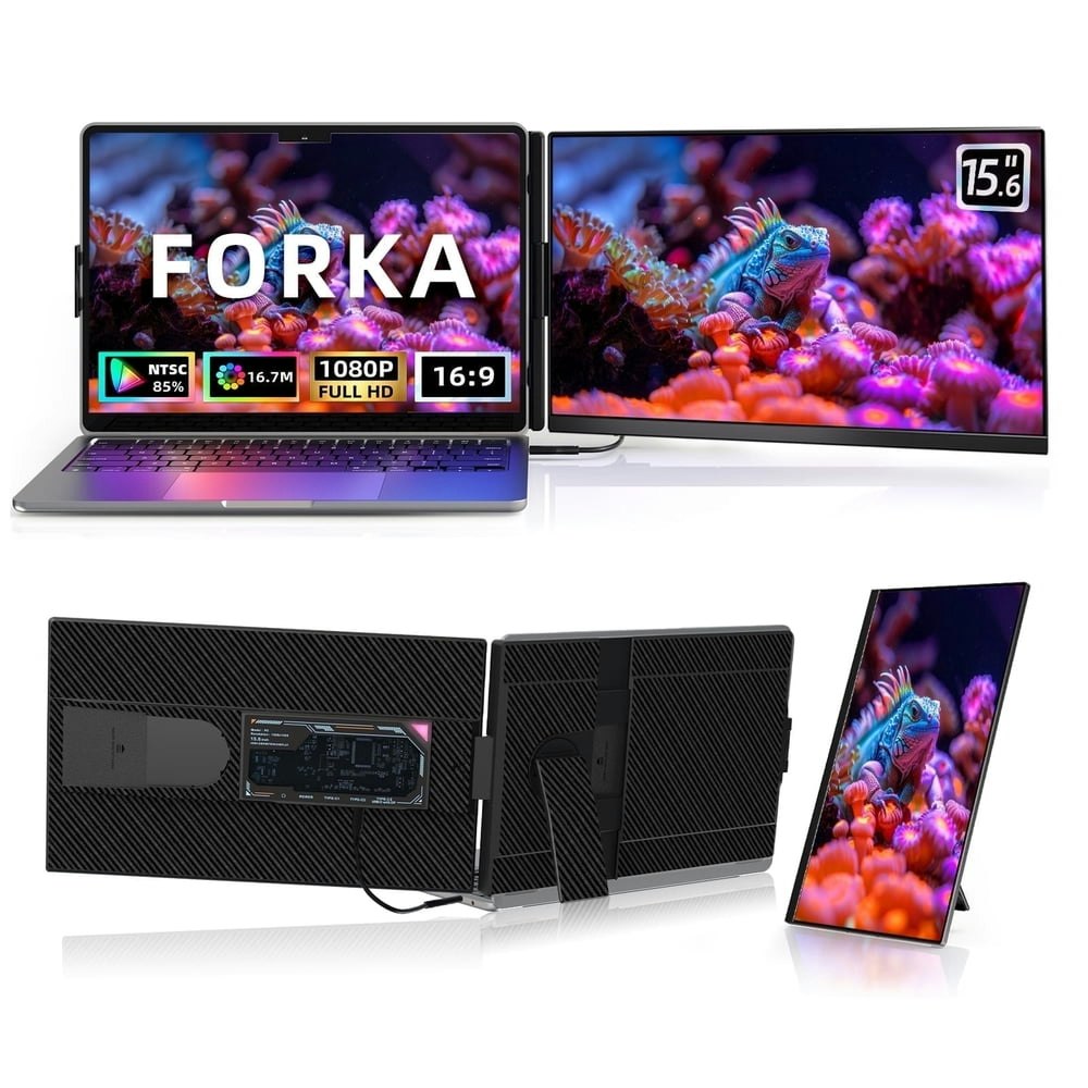 Forka 15.6" 1080p FHD IPS Portable Dual Laptop Monitor: $105.99 Forka 15.6" 1080p FHD IPS Portable Dual Laptop Monitor: $105.99
