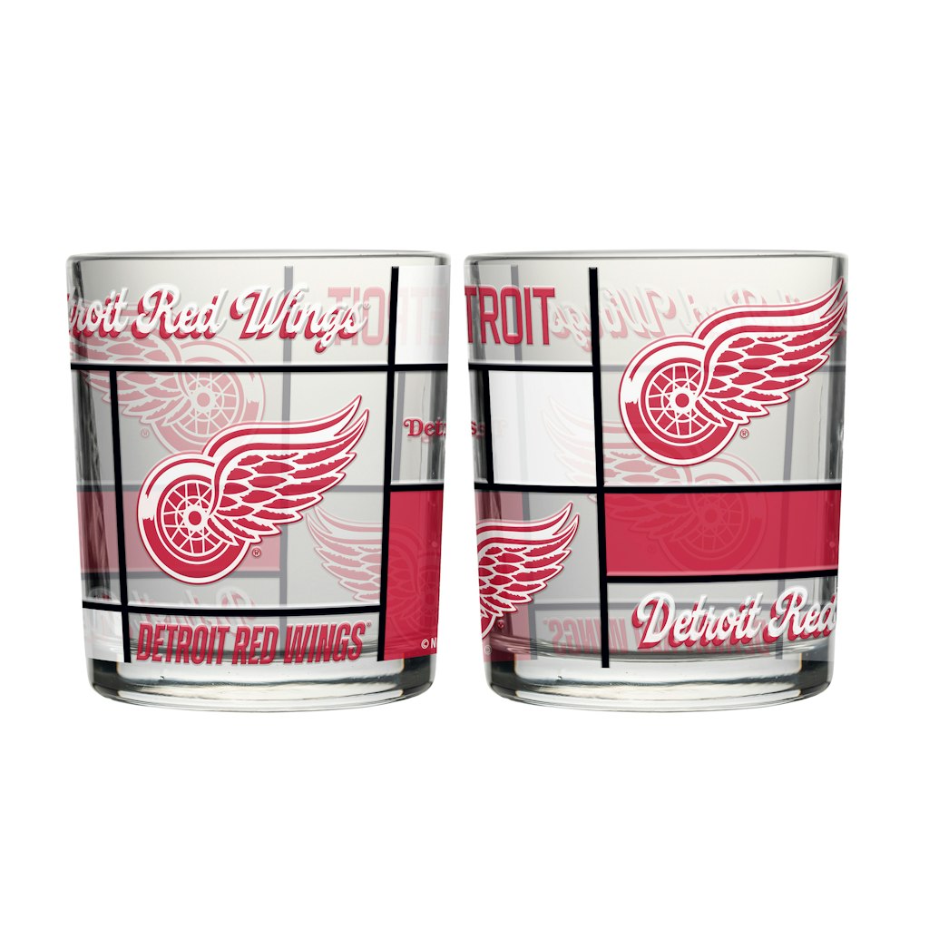 Detroit Red Wings 12oz. Quilted Rocks Glass 2-Pack: $44.99