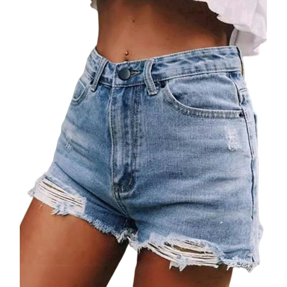 Somer Women's Mid Rise Ripped Denim Shorts: $22.69 Somer Women's Mid Rise Ripped Denim Shorts: $22.69
