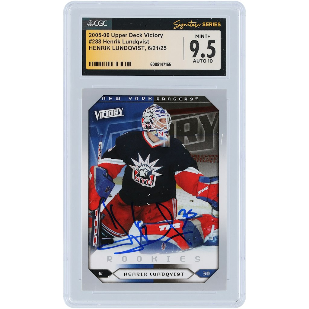 Henrik Lundqvist New York Rangers 2005-06 Upper Deck Victory Rookie Card: $199.99 Henrik Lundqvist New York Rangers 2005-06 Upper Deck Victory Rookie Card: $199.99