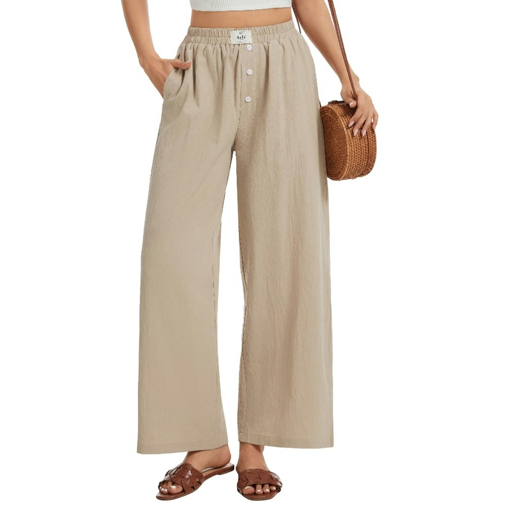 Temofon Women's Wide Leg Linen Palazzo Pants: $14.99 Temofon Women's Wide Leg Linen Palazzo Pants: $14.99