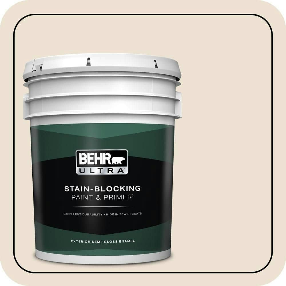 Behr #250E-1 Eurolinen Semi-Gloss Exterior Paint & Primer 5-Gallon: $293