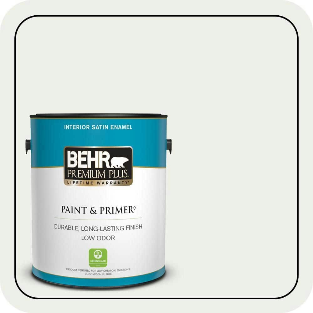 Behr Designer Collection Winter White 1-Gallon Satin Enamel Interior Paint and Primer: $40.98 Behr Designer Collection Winter White 1-Gallon Satin Enamel Interior Paint and Primer: $40.98