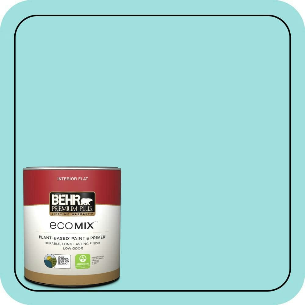 Behr Premium Plus Tropical Waterfall Flat Interior Paint and Primer 1-Quart: $19.48 Behr Premium Plus Tropical Waterfall Flat Interior Paint and Primer 1-Quart: $19.48