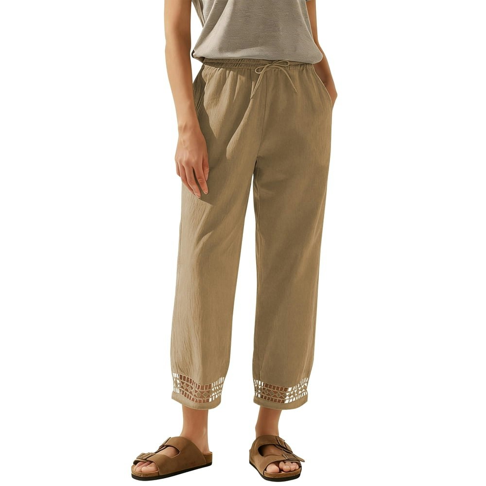 Temofon Women's Linen Capri Pants: $14.99 Temofon Women's Linen Capri Pants: $14.99
