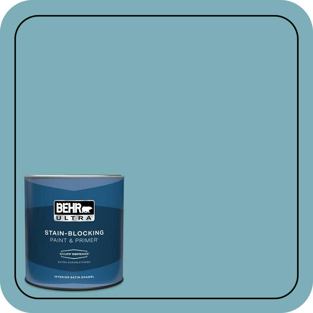 Behr November Skies Satin Enamel Interior Paint and Primer 1-Quart: $23.98