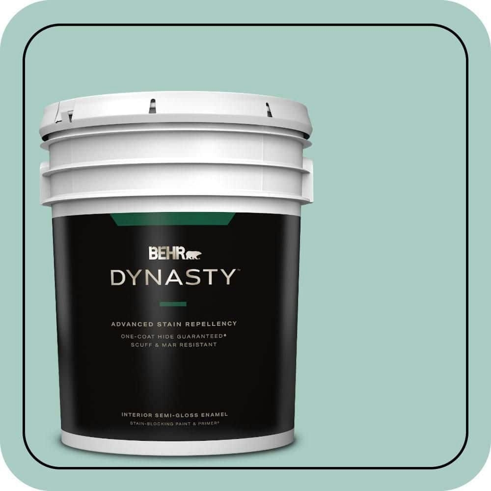 Behr Premium Plus 5-Gallon M440-3 Baby Aqua Semi-Gloss Interior Paint and Primer: $331