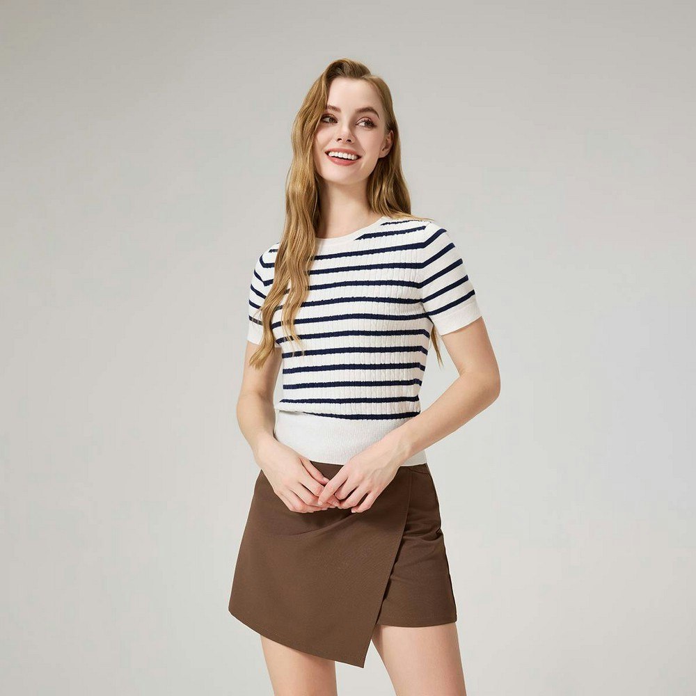 A New Day Women's Short Sleeve Cable Crewneck Sweater: $34