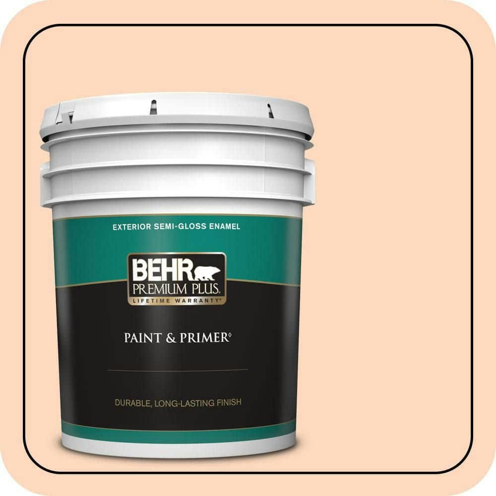 Behr 5-Gallon Sunkissed Peach Semi-Gloss Exterior Paint and Primer: $235 Behr 5-Gallon Sunkissed Peach Semi-Gloss Exterior Paint and Primer: $235