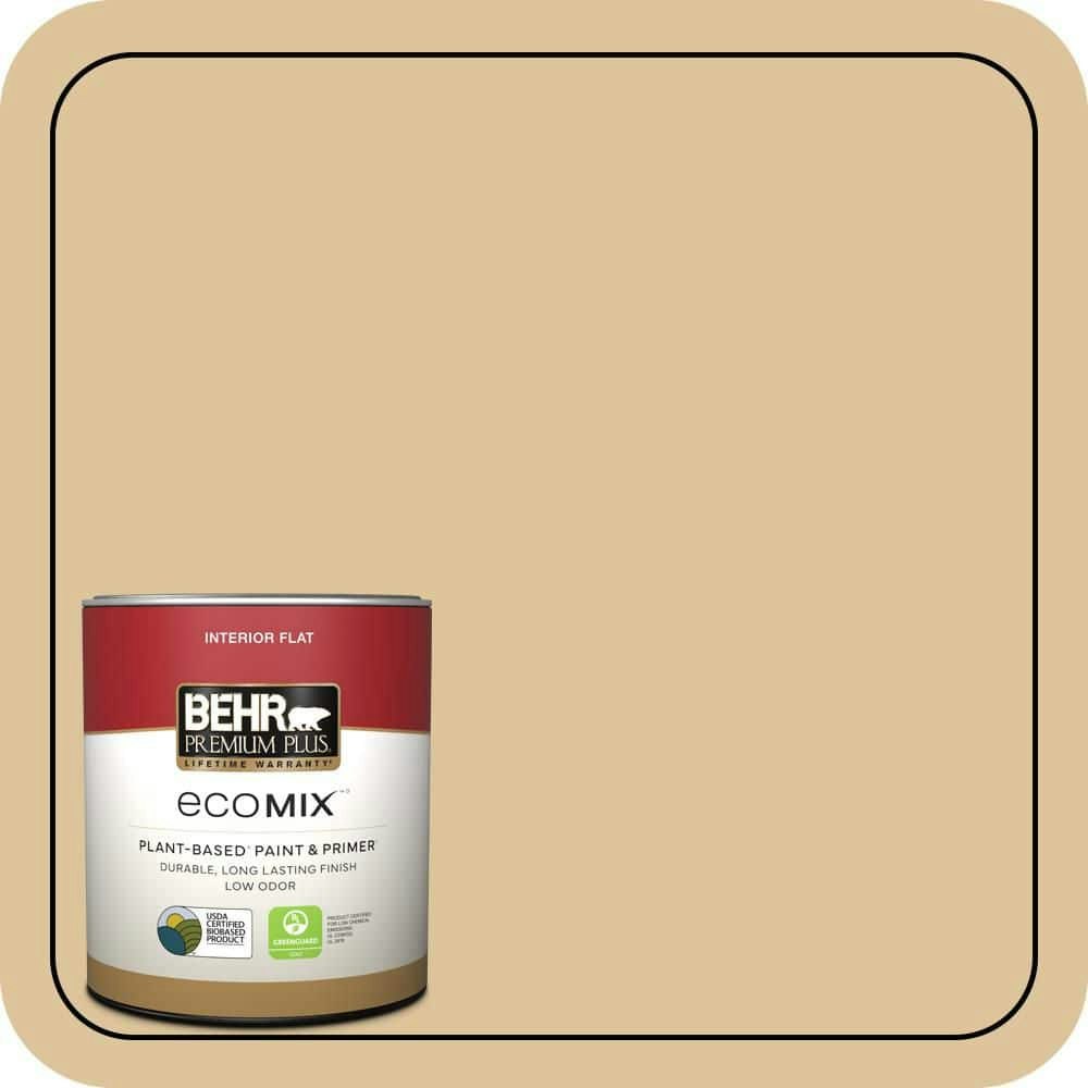 Behr EcoMix Almond Cookie Flat Plant-Based Interior Paint and Primer 1-Quart: $19.48 Behr EcoMix Almond Cookie Flat Plant-Based Interior Paint and Primer 1-Quart: $19.48