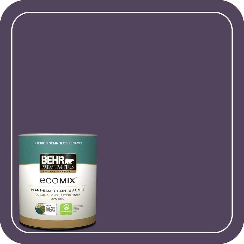 Plum Semi-Gloss Enamel Interior Paint and Primer 1-Quart Can: $22.48