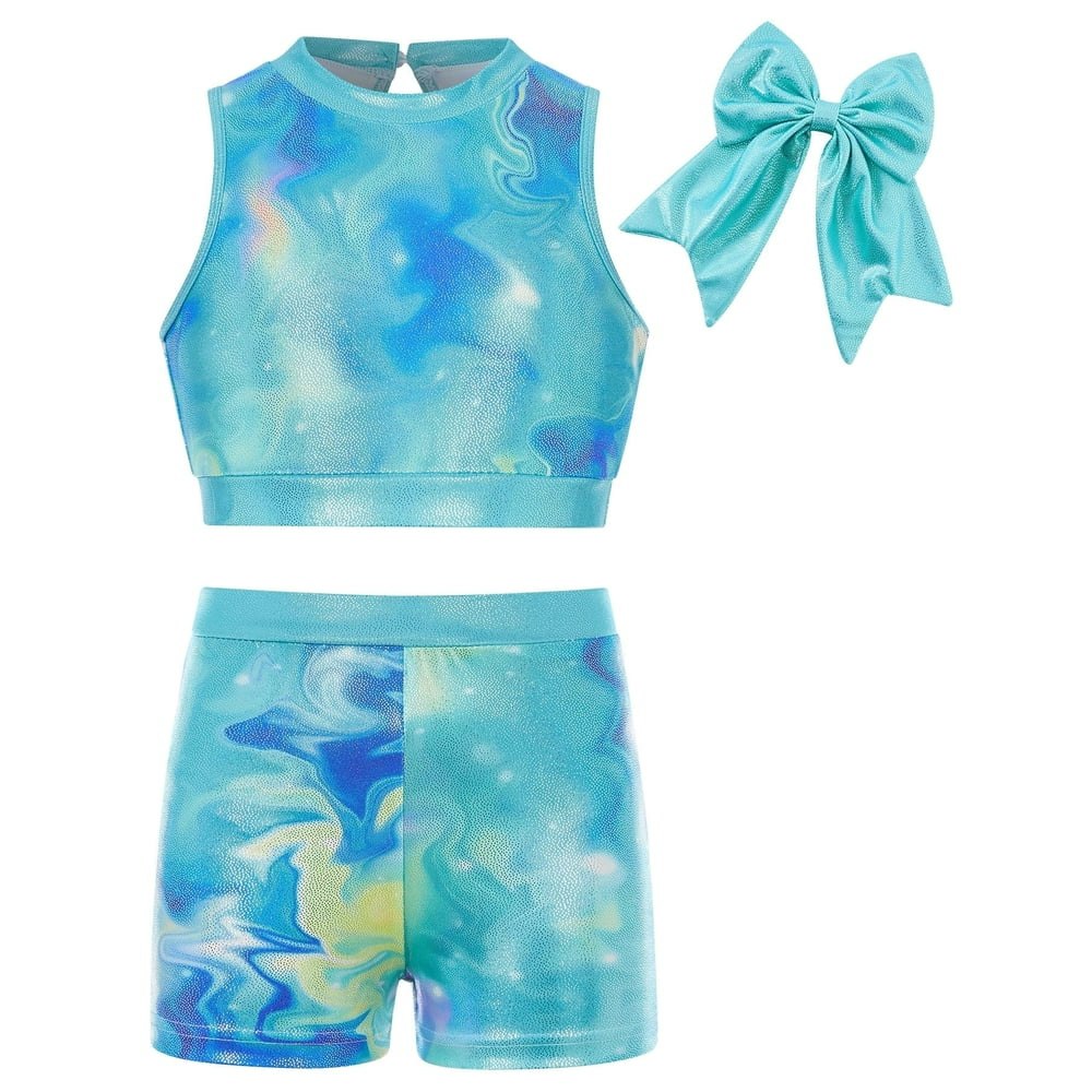 Aideaone Girls' Gymnastics Leotard and Shorts Set: $14.99 Aideaone Girls' Gymnastics Leotard and Shorts Set: $14.99